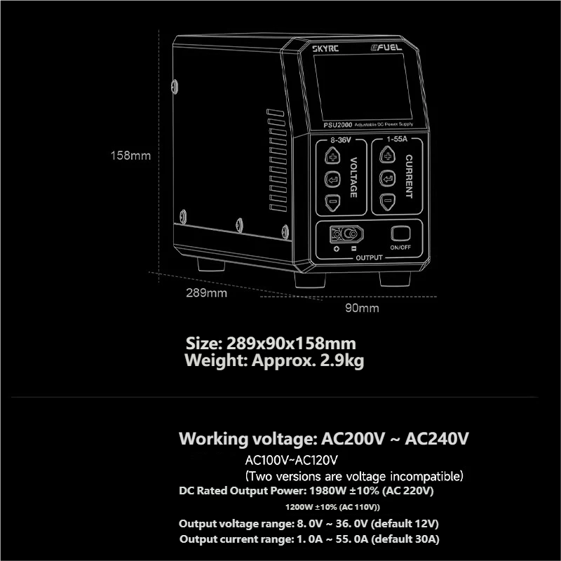 SKYRC PSU2000 1980W Adjustable - Drone Battery avaliação e preço