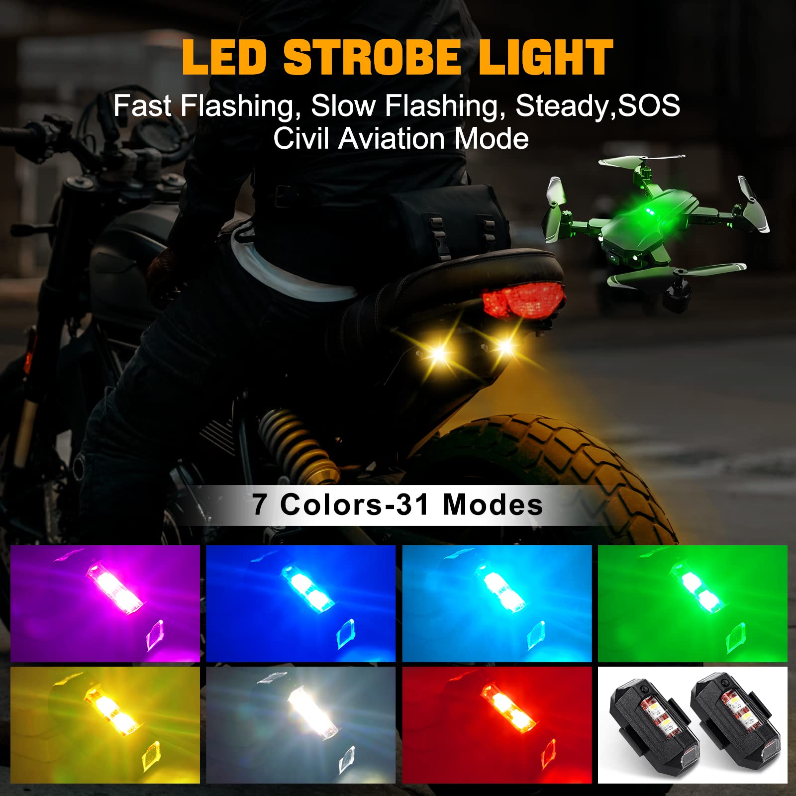 Motorcycle Lights Drone Strobe - Drone Led Light avaliação e preço
