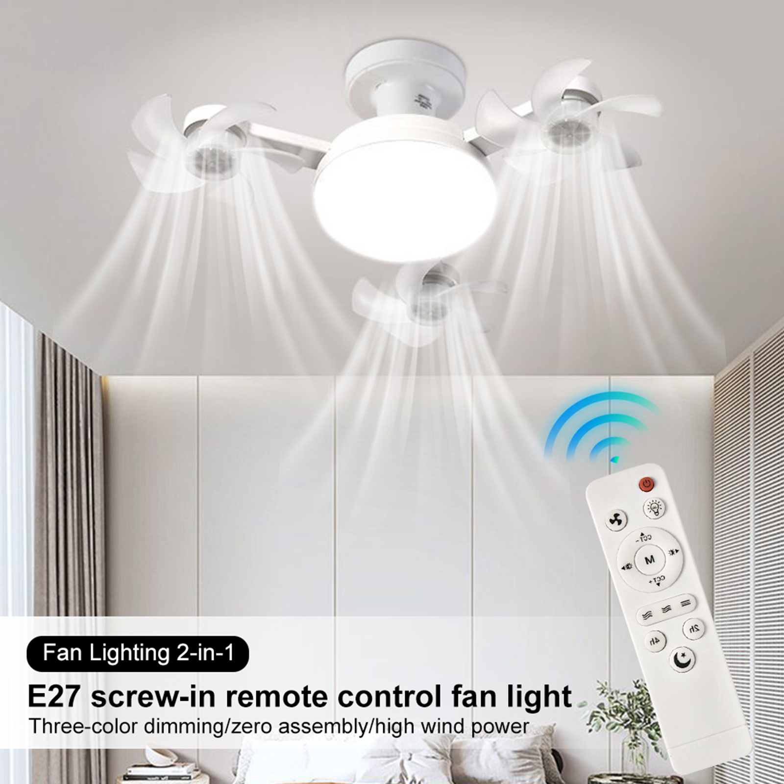 E26/E27 Screw in Ceiling Fan L - Drone Led Light avaliação e preço