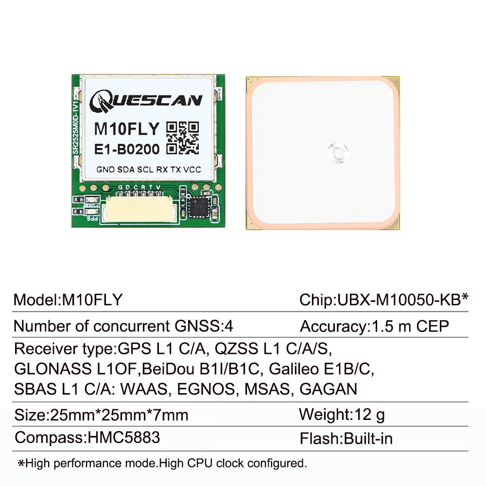 Quescan 25mm*25mm M10FLY 10Hz  - Drone Compass avaliação e preço