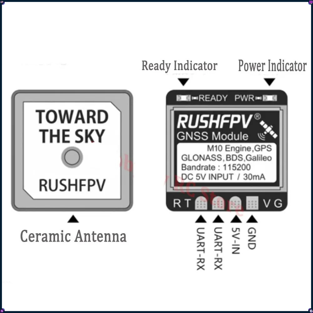 1-4Pcs RUSHFPV MINI M10 GPS Mo - Drone Antenna avaliação e preço